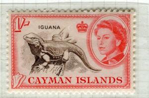 CAYMAN ISLANDS; 1962 early QEII pictorial issue fine Mint hinged 1s. value