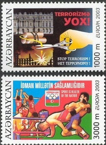 Azerbaijan 2003 MNH Stamps Scott 745-746 Europa CEPT Poster Sport Olympic Games
