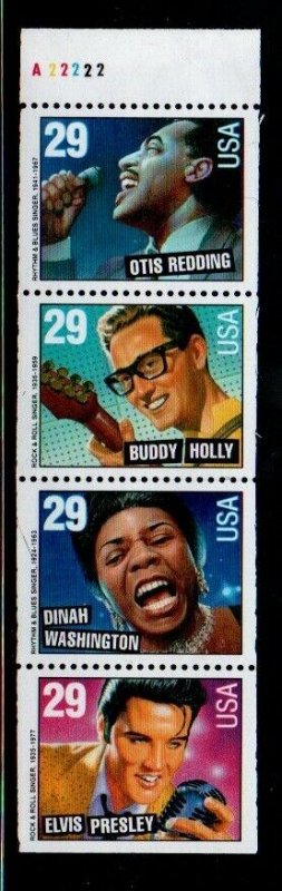 ALLY'S STAMPS Scott #2737b 29c Rock & Roll Pane [4] MNH F/VF [BP-23c]