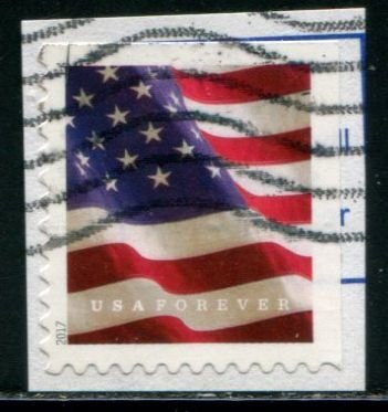 5161 US (49c) US Flag SA bklt sgl, used on paper