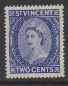 ST.VINCENT;  1955 early QEII issue fine Mint hinged 2c. value