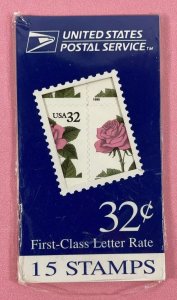 BK178A (2492a) Makeshift PINK ROSE Booklet of 15 32¢ Stamps MNH 1995 Variation