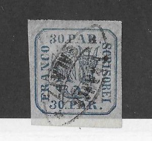 Romania Sc #18  30p imperf used VF