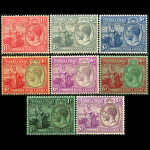 TRINIDAD & TOBACO 1922 - Scott# 23-30 King 1.5p-5s LH