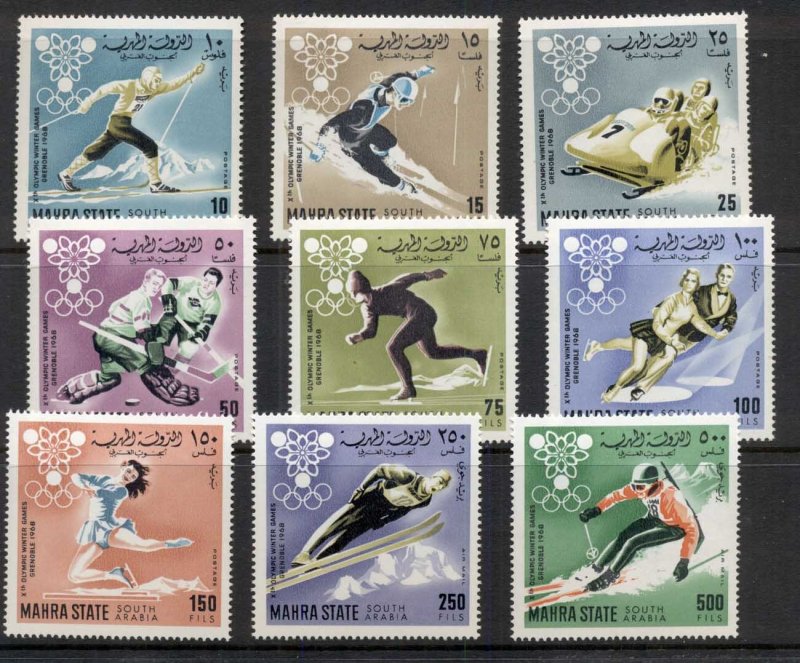 Aden Mahra State 1967 Mi#39-45 Winter Olympics Grenoble MUH