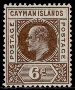 CAYMAN ISLANDS EDVII SG11, 6d brown, M MINT. Cat £19.