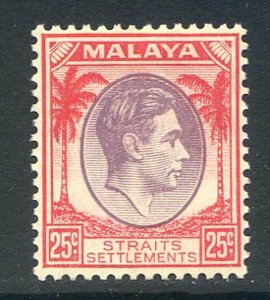 Malaya (Straights Settlement) 25c Dull Purple & Scarlet SG286 Mounted Mint