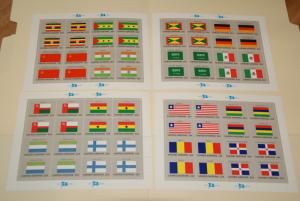 1985 United Nations, UN - NY, Flags series complete sheets of 16, FV $14.08