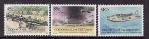 Cocos Is.-Sc#264-6- id10-unused NH set-Planes-WWII-1992-