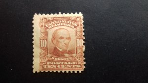 United States 1903 10c Webster SG 313 MH/* (CV £90)