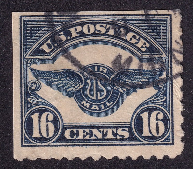 US AIRMAIL C5 16c dark blue USC or Space Filler US Airmail Emblem with cut perfs