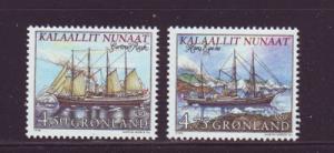 Greenland Sc 338-9 1998 ships stamp set mint NH