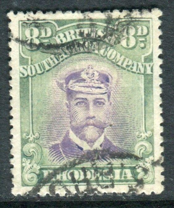 RHODESIA-1913-19  8d Violet & Green.   A fine used example Sg 246