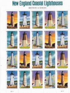 US 4791-4795 MNH   NEW ENGLAND LIGHTHOUSES SHEET