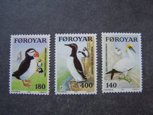 Faroe Islands 1978 MNH Sea Birds Sc#.36-38