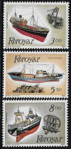 Faroe Is #158-60 MNH Set - Fishing Trawlers