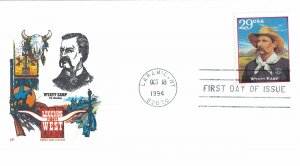 1994 FDC, #2869j, 29c Legends of the West, House of Farnam w/insert