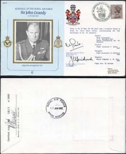 CDM16a RAF COMMANDER Sir J.Grandy signed Gp Capt Lumb and Wg Cdr Uprichard