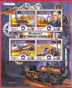 A4712 - SIERRA LEONE - ERROR MISPERF: 2015, Locomotives, Trains, G. Stephenson