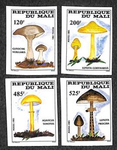 Mali 1985, Mushrooms 4v, Imperforated, MNH