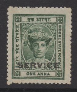 INDIA;   INDORE  1904 early Tukoji SERVICE issue Mint hinged 1a. value