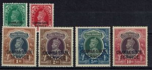 INDIA-CHAMBA SGO66/71 1938-40 OFFICIAL SET MTD MINT (d)