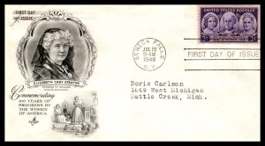 US 959 Progress For Women Artcraft Typed FDC