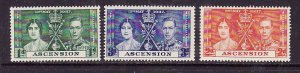 Ascension-Sc#37-9-Unused NH set-KGVI Coronation-Omnibus-1937-