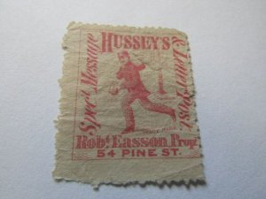 US Local Stamp, Scott #87L65 used, Perf.12,5 Red 1878 HUSSEY'S LETTER POST,