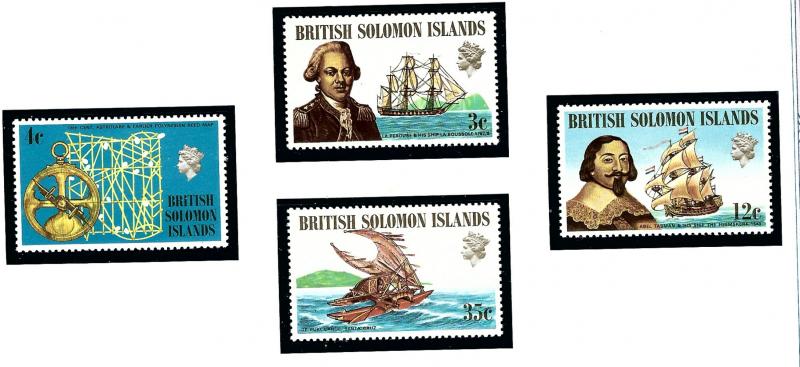 Solomon Is 214-17 MNH 1971 Explorers and Ships