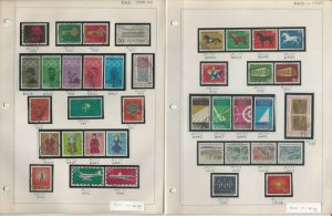 Germany Stamp Collection 1966-76 on 15 Pages, Neatly Identified, DKZ