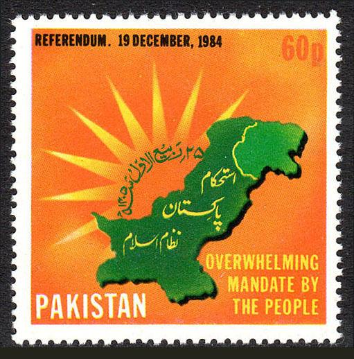 Pakistan 644, MNH. Referendum reinstating Pres. Zia, 1985