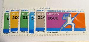 MEXICO Sc #1351 1352 1353 1354 1355 1356  ** MNH, Olympic stamps, Fine +