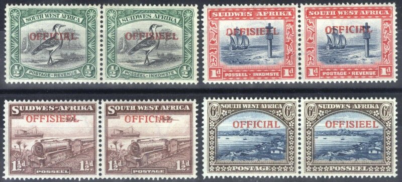 South West Africa 1945 1/2-6d OFFICIAL SGO18-22ex21 ScO18-22 MVLH Cat£80($105)