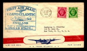 England 1939 - First AM Transatlantic - London to New York - F27965 