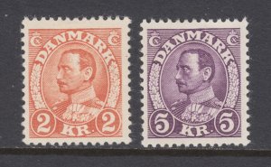 Denmark Sc 242, 243 MLH. 1934 1k & 2k King Christian X, top values to set, VF