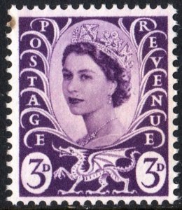 Wales #1 3d Queen Elizabeth II: Wilding Portrait (1958) MNH