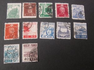 Japan 1942 Sc 328-34,36-38,340.42 FU