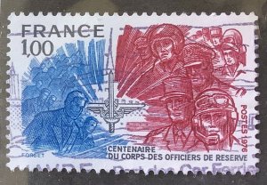 France 1976 Scott 1492 used - 1.00fr,  Corps Reserve Corps Officers