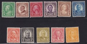 US Stamp #581-91 Mint Never Hinged Original Gum Great Centering Complete Set
