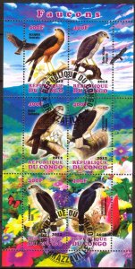 Congo 2012 Birds (2) Falcons sheet Used /CTO Cinderella