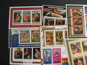 Burundi, collection of 16 mostly different MNH imperf souvenir sheets 