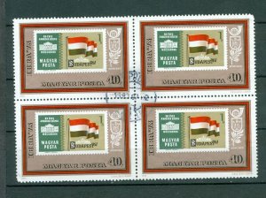 Hungary. 1973. 4-Block, Cancel. Hungary Flag And IBRA '73 Logo.  Sc# 2221