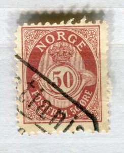 NORWAY; 1877 early classic 'ore' issue fine used 50ore. value