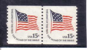  1618C - .15 Fort McHenry Flag pair mnh f-vf.