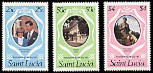 Saint Lucia 543-545, MNH, Charles and Diana Royal Wedding perf. 14