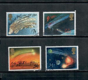 G.B 1986 COMMEMORATIVES  SET HALLEYS COMET USED h 211221