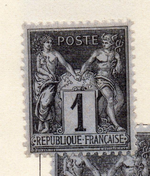 France 1877-1900 Early Issue Fine Mint Hinged 1c. 238625