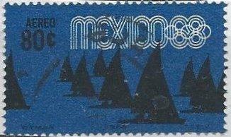 Mexico C335 (used) 80c Olympics, sailing (1968)