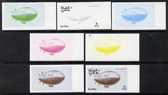 Oman 1977 Airships 4b (ZMC-2 of US Navy 1929) set of 7 im...